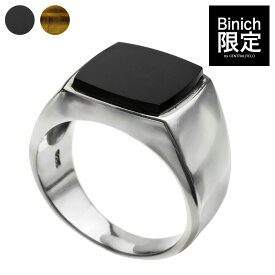 ＼割引クーポン配布／Binich(ビニッチ) ナチュラル ストーン スクエア リング ライズストーン 印台 メンズ 指輪 メンズ 印台 [ Binich限定 ] オニキス タイガーアイ シルバー925 アクセサリー[シルバーリング]