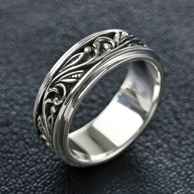 Binich(ビニッチ) 【有料刻印可能】ナチュラル アラベスク リング メンズ 指輪 唐草 シルバー925 アクセサリー レリーフ 模様[シルバーリング]