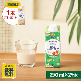 【P10倍&10%OFFクーポン★7/19(日)20時〜7/26(日)1:59】【期間限定】オーツミルクオリジナル1000ml×1本プレゼント オーガニック ライスミルク ヘーゼルナッツ 250ml×24本