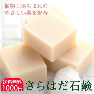 【今なら1000円→900円!】世界初!水耕栽培の桑からできた、植物石鹸さらはだ石鹸敏感肌 乾燥肌 トラブル肌の方に無添加 自然派石鹸