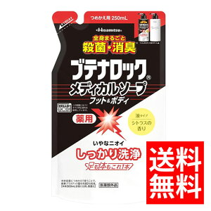 【ネコポス/送料無料】ブテナロック メディカルソープ フット&ボディ つめかえ用 250ml久光製薬 医薬部外品 足の臭い 体臭 ベタつき