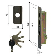 YKK 補修部品 玄関引戸 召合せ錠 召合せ外締り錠 外部シリンダー HH3K18289