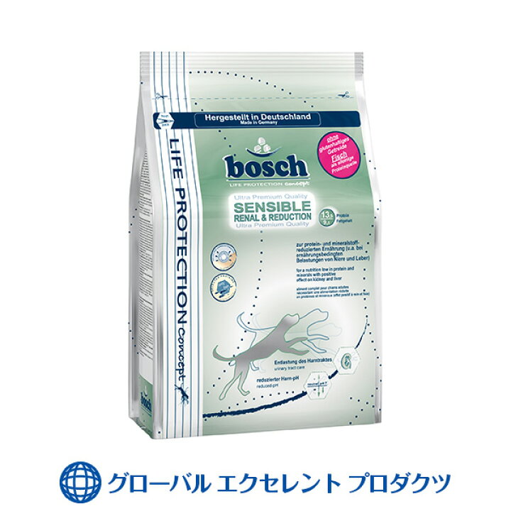楽天市場 正規輸入品 犬用 センシブルリナール リダクション 750g ボッシュ ライフプロテクション ドッグフード 腎臓 泌尿器ケア Phコントロール フードに敏感な犬用総合栄養食 グローバルエクセレントプロダクツ