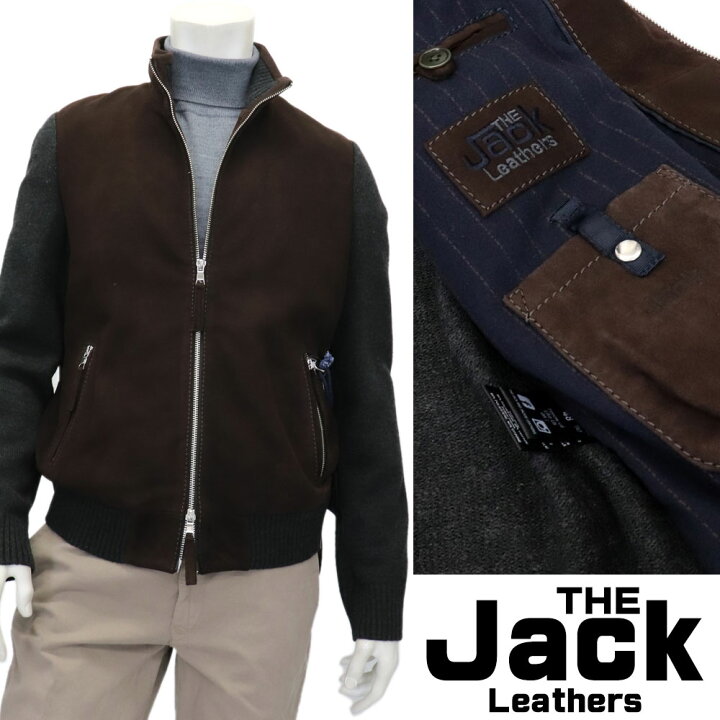 楽天市場】THE JACK Leathers ザ・ジャックレザー レザー切替 ニット 