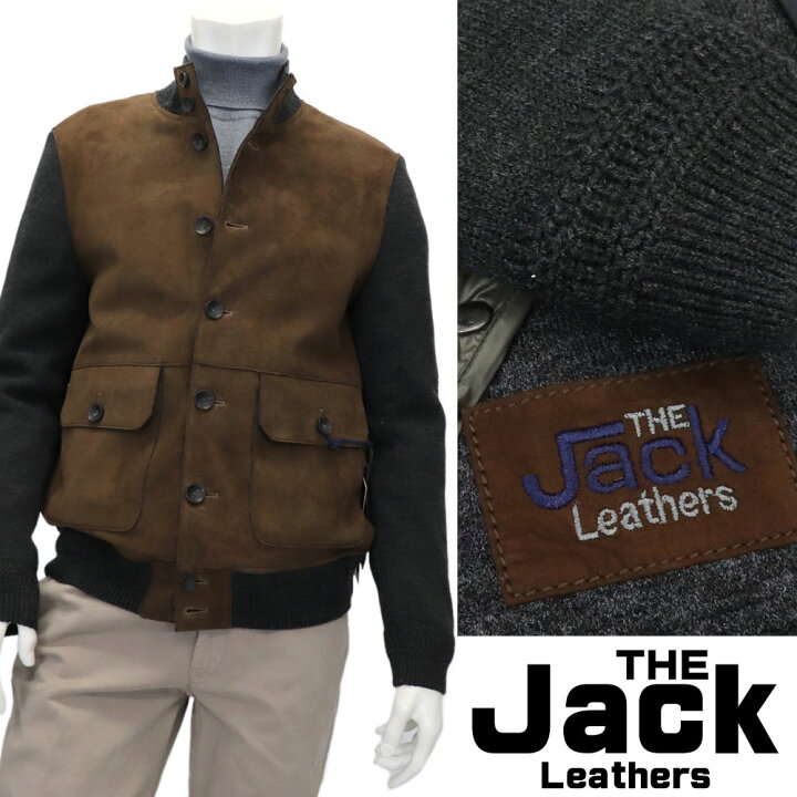 楽天市場】THE JACK Leathers ザ・ジャックレザー レザー切替 ニット 