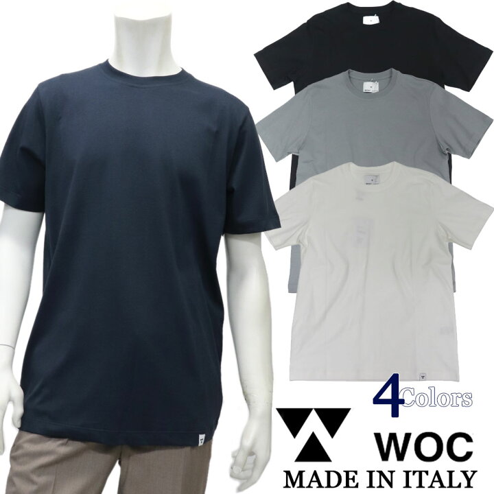 楽天市場】WOC イタリア製 Tシャツ コットン100％ 無地 高級半袖T 