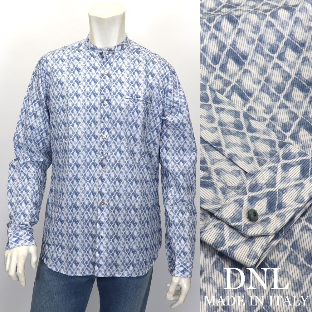 楽天市場】DNL イタリア製 プルオーバー 綿麻 バンドカラーシャツ