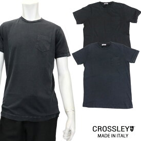 CROSSLEY クロスリー イタリア製 半袖 ポケットTシャツ メンズ 春夏 イタリアブランド ビンテージウォッシュ加工　≪ヴィンテージブラック 黒 ネイビー 紺 国内正規品≫【ネコポス対応】9000G