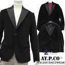 AT.P.CO ≪アティピコ≫ イタリアブランド ベルベット タキシードジャケット ブラックベルベット　メンズ 秋冬 ジャケット　≪ベルベットジャケット フォーマル カジュアル ブラック ダークパープル≫【送料無料】49000TAOK-GB