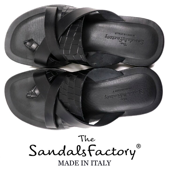 楽天市場 The Sandals Factory ザ サンダルズファクトリー イタリアブランド Nuovonicar イタリア製 クロコ型押し レザーサンダル メンズ 春夏 トングサンダル 本革 革サンダル ゴム底 ラバーソール ブラック 黒 送料無料 Rn スーツ ファッションtheshopbios