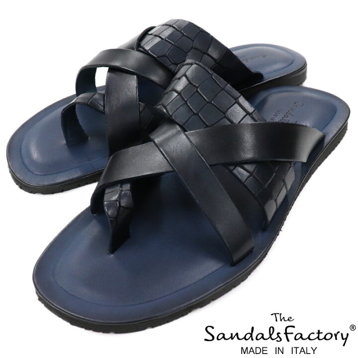 楽天市場 The Sandals Factory ザ サンダルズファクトリー イタリアブランド Nuovonicar イタリア製 クロコ型押し レザーサンダル メンズ 春夏 トングサンダル 本革 革サンダル ゴム底 ラバーソール ネイビー 黒 送料無料 Rn スーツ ファッションtheshopbios