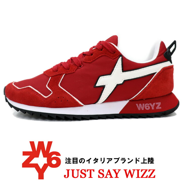 楽天市場 W6yz ウィズ Just Say Wizz ジャストセイウィズ イタリアブランド スニーカー メンズ スエード X ナイロン スニーカー 赤 レッド 送料無料 womk スーツ ファッションtheshopbios