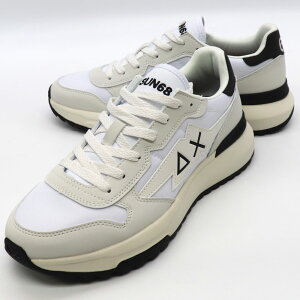SUN68 ≪サンシックスティーエイト≫ イタリアブランド スニーカー メンズ ≪レザー x ナイロン ホワイト 白 スニーカー ≫【送料無料】23000GBG