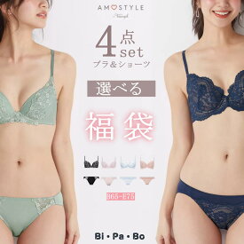 アモスタイル セット 福袋 ブラジャー ショーツ セット トリンプ アモスタイル 下着福袋 選べる おまかせ 刺繍レース おしゃれ シンプル 下着 レディース ブラセット ブラショーツ 上下セット セットアップ お得