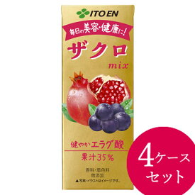 伊藤園 ザクロmix 200ml×96本 (24本×4ケース) 紙パック (送料無料) ザクロ ざくろ 柘榴 ジュース ドリンク ポリフェノール ウロリチン エラグ酸 無添加 美容 健康 手軽