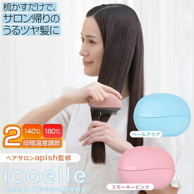 【おまけ付き】apish監修 icoelle イコエル イオンコームアイロン (送料無料) ヘアアイロン コーム型 コーム型ヘアアイロン ストレートアイロン カールアイロン 寝ぐせ 前髪 癖毛 クセ毛 ヘアケア スタイリング マイナスイオン 手軽 便利 コンパクト 通勤 通学 お出かけ 旅行