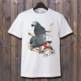 TOMO YAMASHITA DESIGN STUDIO. ヨウム Tシャツ ホワイトサイズ S 195A0451 BIRDMORE バードモア 鳥用品 鳥グッズ 雑貨