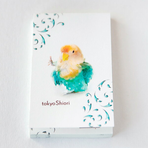 tokyoshiori   メモパッドミニ図柄入りA   コザクラインコ   245A0279 ネコポス 対応可能　BIRDMORE バードモア CRAFT GARDEN 鳥用品 鳥グッズ 雑貨  コザクラインコ グッズ