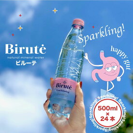 【送料無料】公式 Birute ビルーテ 24本 炭酸水 sparkling water 500ml 【微炭酸】ミネラルウォーター リトアニア水 ヨーロッパ 正規輸入品 リトアニア水 ミネラル スポーツ ヨガ カルシウム マグネシウム シリカ 美容 備蓄