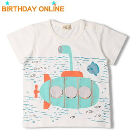 【20%OFF セール】tシャツ ベビー服 ベビー 女の子 男の子 キッズズー kid´s zoo 潜水艦 仕掛け 半袖 Tシャツ 80 1歳出産祝い お祝い 普段着 保育園 通園 白 シロ ブルー 綿100% コットン100%