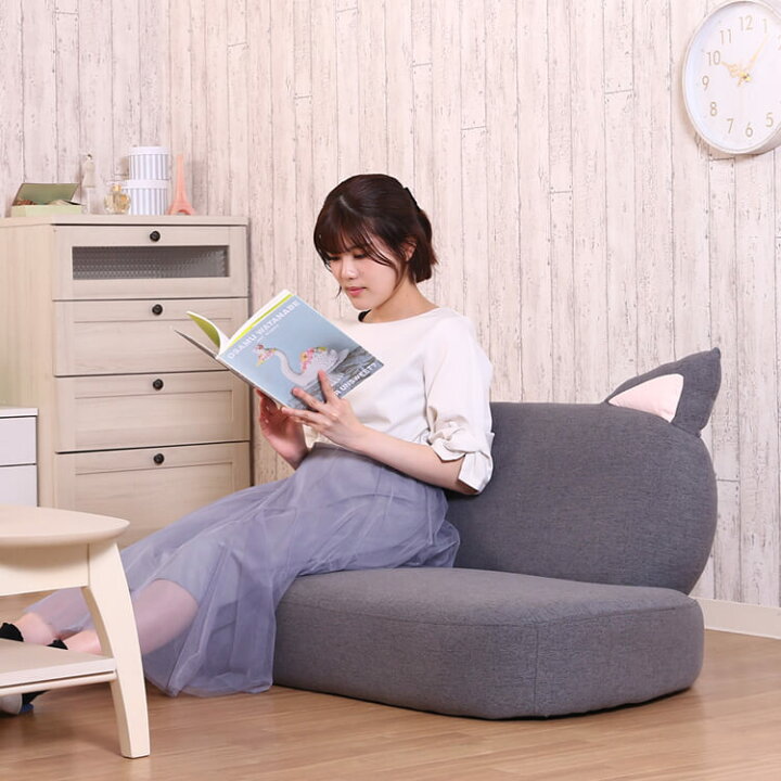 取りに来られる方限定】グレーカラーの2人掛け猫ソファーです！