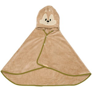 【フード付きバスポンチョ チップ】吸水速乾フード付きバスポンチョ【チップ&デール チップ/BPO1】フード付きバスタオル マイクロファイバー 肌に優しい ベビー 子供 子ども キッズ 赤ちゃ
