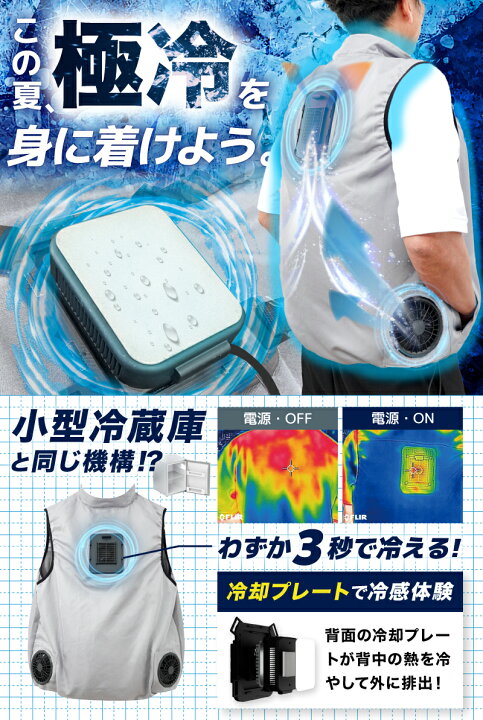 楽天市場】冷蔵服2 サンコー ペルチェ 冷却プレート ベスト 圧倒的に 