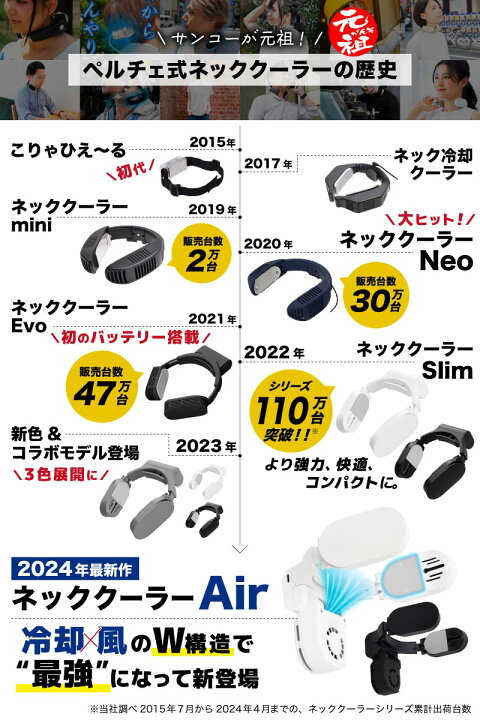 楽天市場】【レビュー特典】ネッククーラーAir バッテリーセット 