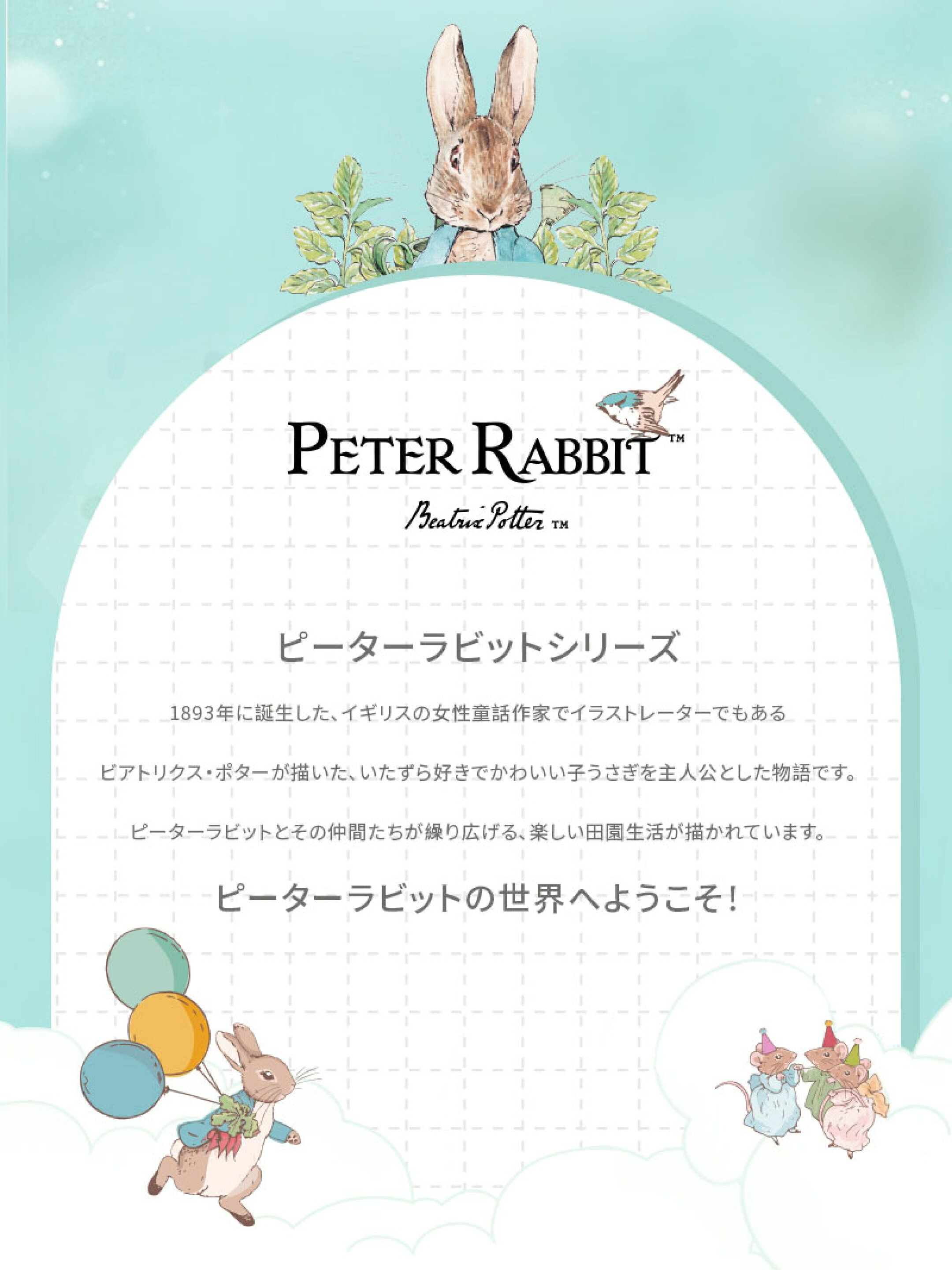 ピーターラビット™白くつ下デザイン6足くつ下ギフト