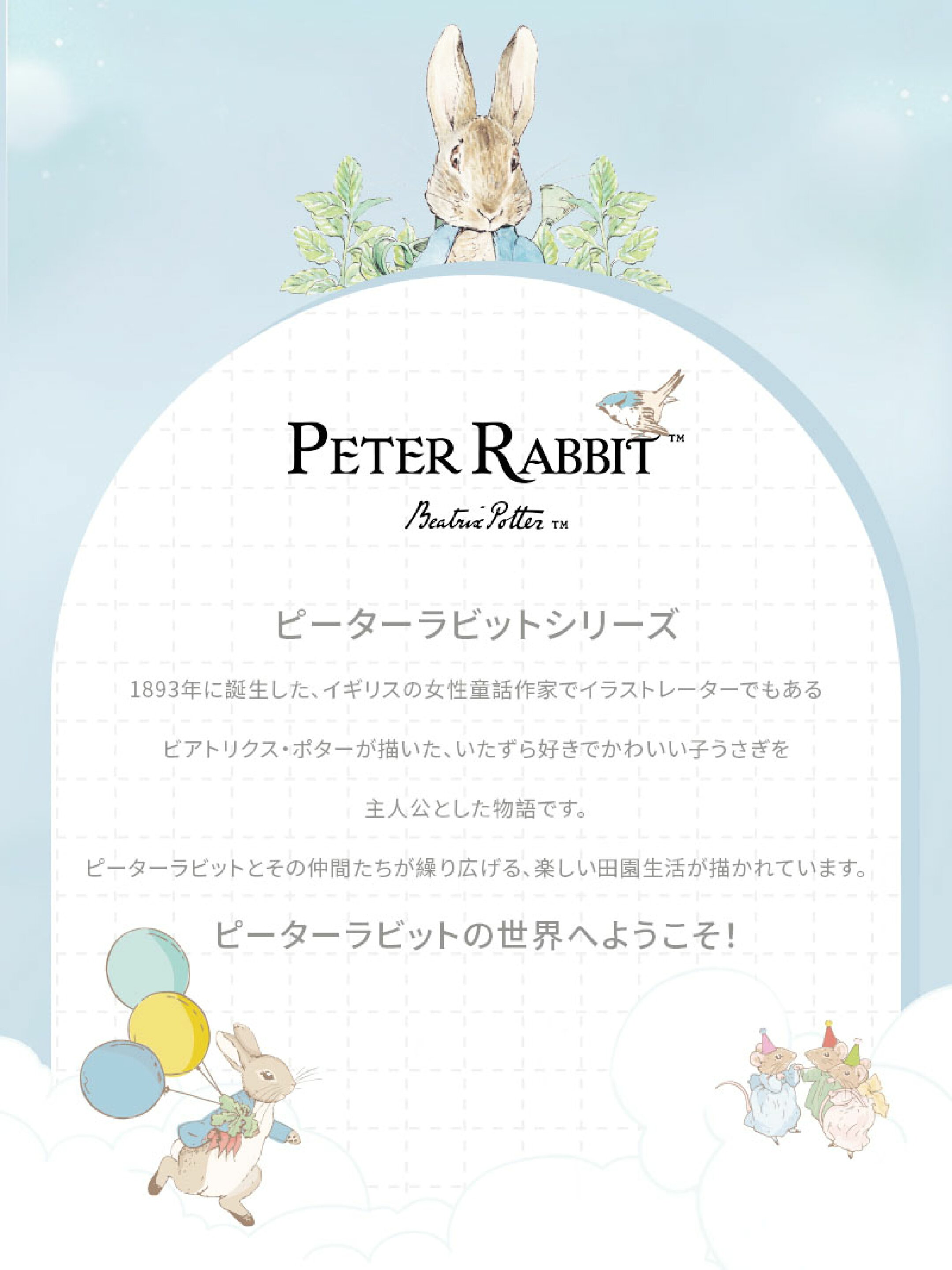 ピーターラビット™刺繍レースモデルパステルカラー 5足セット
