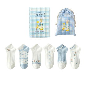 【レビュー特典】ピーターラビット 靴下 6足 Caramella ギフトセット 浅い口 コットン くるぶし peterrabbit 女性用 プレゼント 父の日 ギフト大人 レディース 誕生日 クリスマス おしゃれ ピーターラビットグッズ オススメ かわいい 靴下 くつ下