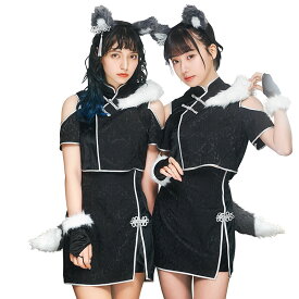 【レビュー特典】ハロウィン コスプレ 女 2025 レディース シノワポネ オオカミ ■ かわいい 可愛い キュート セクシー おおかみ 狼耳 チャイナドレス 女性用 コスチューム 衣装 仮装 コーデ パーティー 結婚式 二次会 忘年会 宴会 余興 出し物 お祭り 文化祭　イベント