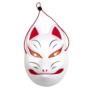 ハロウィン コスプレ 和風お面 天狐 白 ■ おもしろい 面白い きつね キツネ 狐面 神秘的 和物 縁日 屋台 インテリア コスチューム 衣装 仮装 コーデ パーティー 正月 年末 年始 結婚式 二次会