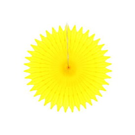 ペーパーレーシーファン イエロー 30cm【バースデーバンクオリジナル】【ペーパーファン】パーティーデコレーション お誕生日 バースデーパーティー ホームパーティー 装飾