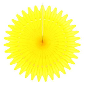 ペーパーレーシーファン イエロー 48cm【バースデーバンクオリジナル】【ペーパーファン】 パーティーデコレーション お誕生日 バースデーパーティー ホームパーティー 装飾 イースター