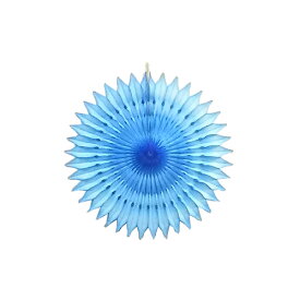 ペーパーレーシーファン ライトブルー 30cm【バースデーバンクオリジナル】【ペーパーファン】パーティーデコレーション お誕生日 バースデーパーティー ホームパーティー 装飾