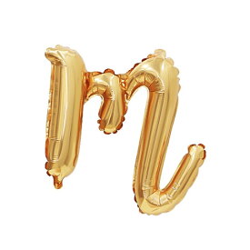 スクリプトレターバルーン ゴールド 「M」 14インチ【バルーン・風船】カリグラフィー お誕生日のお祝い HAPPY BIRTHDAY バルーン 自宅で記念撮影 おうちスタジオ バースデイ パーティーデコレーション