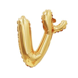 スクリプトレターバルーン ゴールド 「V」 14インチ【バルーン・風船】カリグラフィー お誕生日のお祝い HAPPY BIRTHDAY バルーン 自宅で記念撮影 おうちスタジオ バースデイ パーティーデコレーション