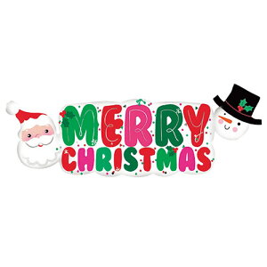 クリスマス バルーン サンタ&スノーマンバナー【風船のみ】【アルミバルーン】サンタクロース 雪だるま パーティー 飾り付け 装飾 店舗装飾 ウィンドウ装飾 ディスプレイ