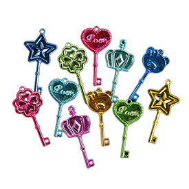 すくって！キラピカkeyコレクション【100入/3000入】 夏祭り 夜店 景品 玩具 おもちゃ 縁日 お祭り イベント 景品 子ども会 子供会 イベント用品 屋台 イベントグッズ 鍵 星 王冠