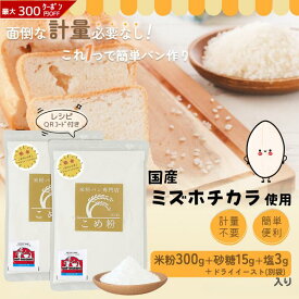 【D'sTs 直営店】米粉 パン用 ミズホチカラ 300g×2 量らず簡単 赤サフ（ドライイースト）×2付 米粉パンミックス 国産米粉 国産 グルテンフリー パンミックス粉 みずほのちから 手作りパン 米粉パン ホームベーカリー ミックス粉 パン用米粉 無添加 1000円ポッキリ