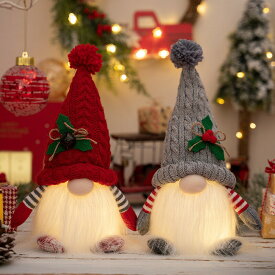 クリスマス 北欧の妖精 トムテ サンタクロース クリスマス 飾り置物 ライト付き クリスマスフェイスレスドール クリスマスサンタグノームぬいぐるみ人形 ベル おしゃれ かわいい 北欧風 ミニ 卓上 インテリア 装飾 雰囲気作り 壁 窓 玄関 吊り装飾用 クリスマスパーティー