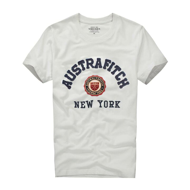 楽天市場】tシャツ メンズ 半袖 ワッペン刺繍入り カットソー ロゴ 