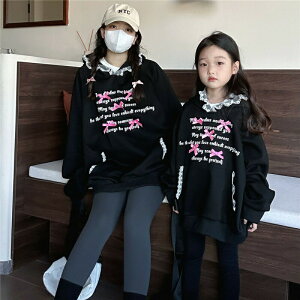 ペアルック 親子 ブランド ベビー 赤ちゃん パーカー 綿 親子 ペアルック リボン 冬 トップス 韓国風 親子ペアルック 秋 ゆったり ママ 女の子 長袖 t パパ 親子お揃い服 大きいサイズ 子供 家