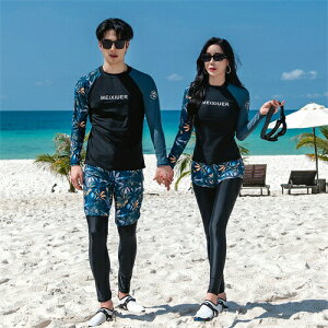 競泳 人気 大きいサイズ 紫外線 カップル 長袖 ペアルック ラッシュガード ペア 水着 セット メンズ レディース 4点セット 上下 3点セット ウェットスーツ セットアップ おしゃれ 体型カバー
