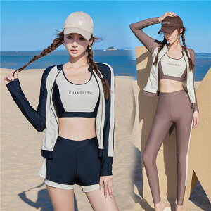 おすすめ ラッシュガード ダイビング 女 4点 セット トップス ラッシュガード レディース ブラー ラッシュガード 大きいサイズ ショートパンツ レギンス 水着 長袖 ラッシュガード セット セ