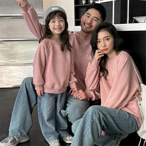 女の子 ペアルック 親子 親子お揃い服 赤ちゃん トレーナー 裏起毛有り 親子 ペアルック 無地 秋 冬 シンプル 韓国風 親子ペアルック トップス ゆったり ママ ブランド 長袖 t パパ ベビー 大