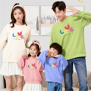 トップス ゆったり ママ 親子お揃い服 赤ちゃん トレーナー ハート 親子 ペアルック カジュアル 綿 親子ペアルック 柔らかい 親子 ペアルック パーカー 秋 冬 女の子 ペアルック ブランド パ