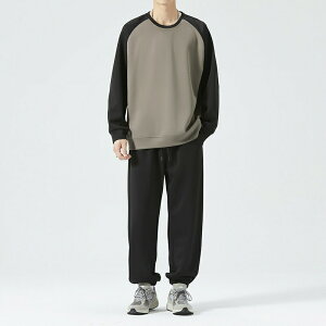 大きいサイズ ルームウェア 部屋着 アウトドア ジャージ セットアップ パッチワークスタイル 上下セット メンズ カジュアル スウェットシャツ スウェットパンツ ファッション 男性用 おし