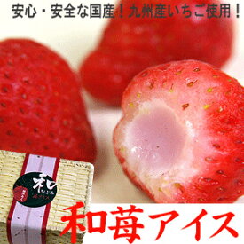和苺アイス14粒（竹かご入）国産いちごに苺練乳アイスクリームを詰めました♪[送料無料][美食サークル]